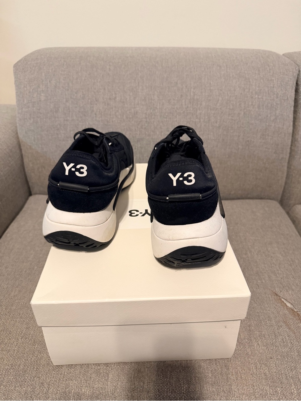 Y-3 Black & White Low-Top Athletic Sneakers